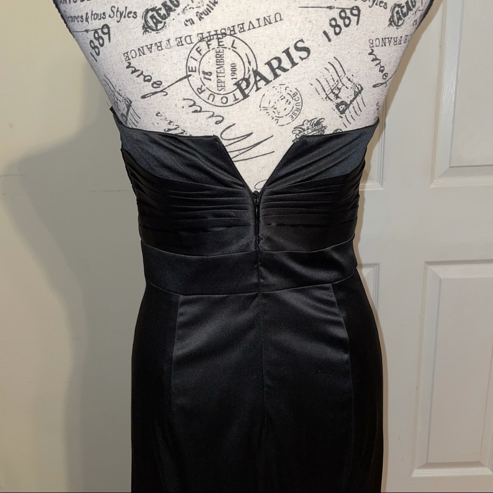 BCBGeneration Satin Black Dress Prom Black Tie Size 2 - Picture 8 of 15